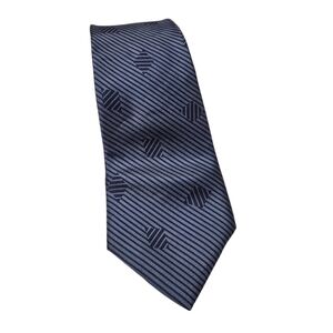 Yves Saint Laurent YSL Silk Blue Slip Stitch Striped Tie